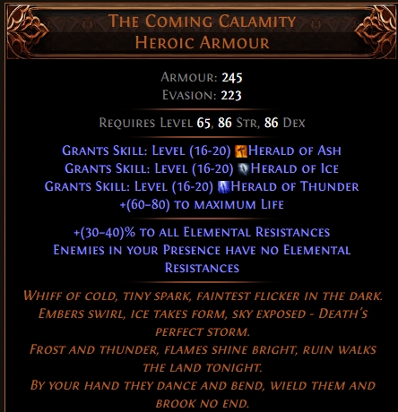 coming calamity heroic armour poe2